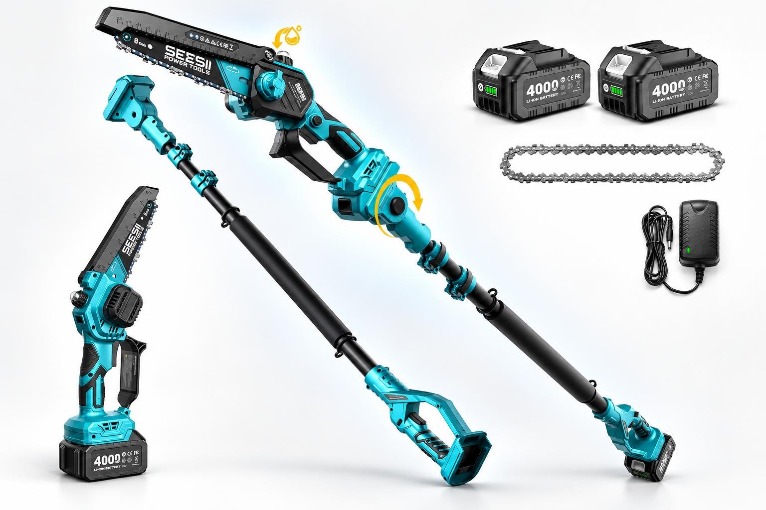 Mini motosega telescopica SEESII in offerta: potatura più comoda da terra