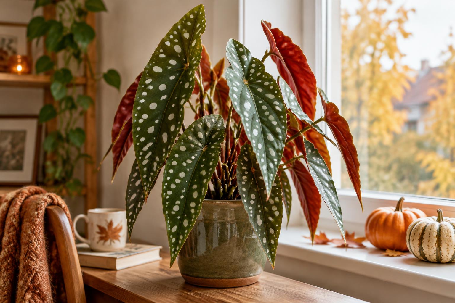 Begonia maculata in casa: come mantenere sane le foglie a pois in autunno