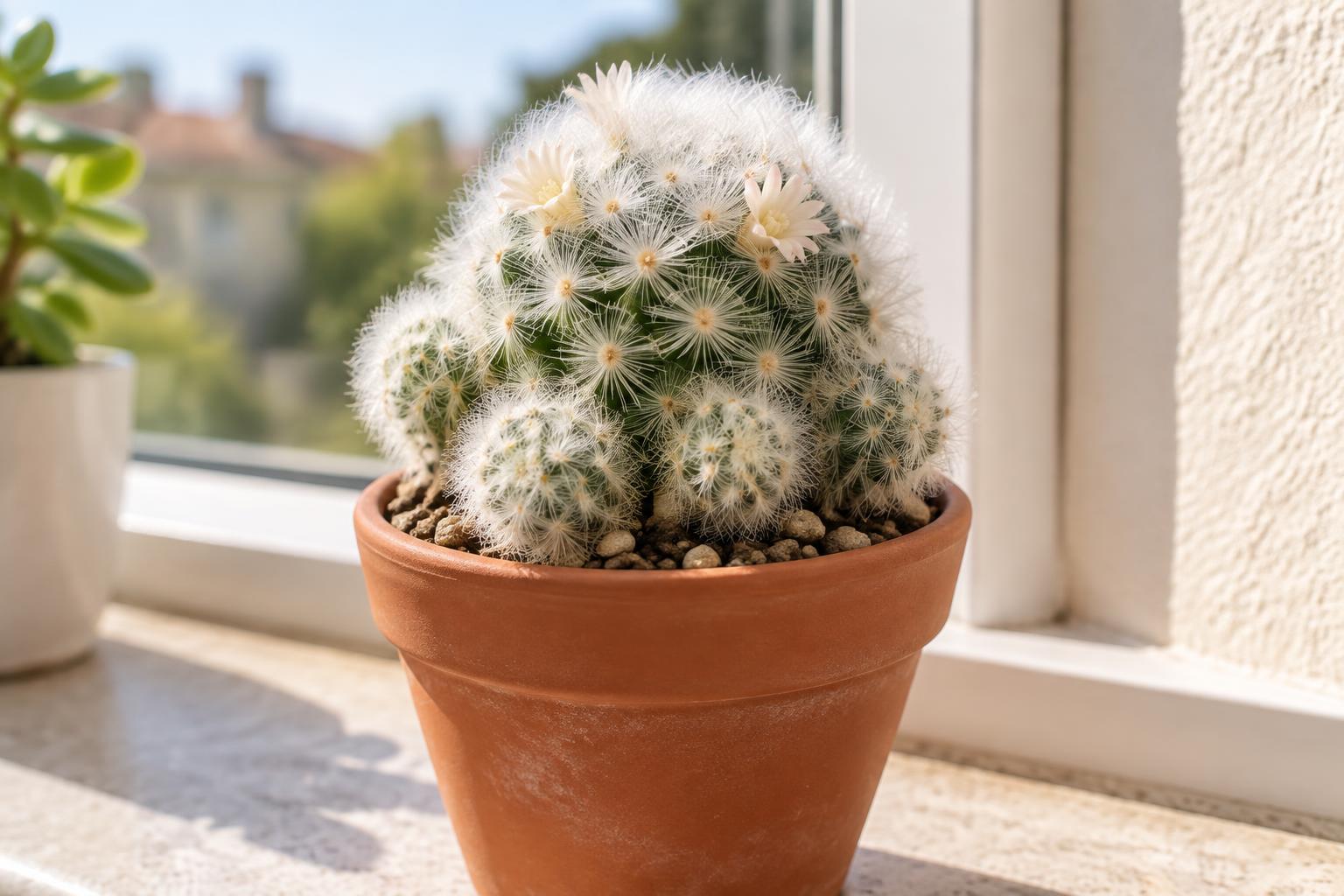 Mammillaria plumosa: coltivare il cactus piumoso in vaso senza favorire i marciumi