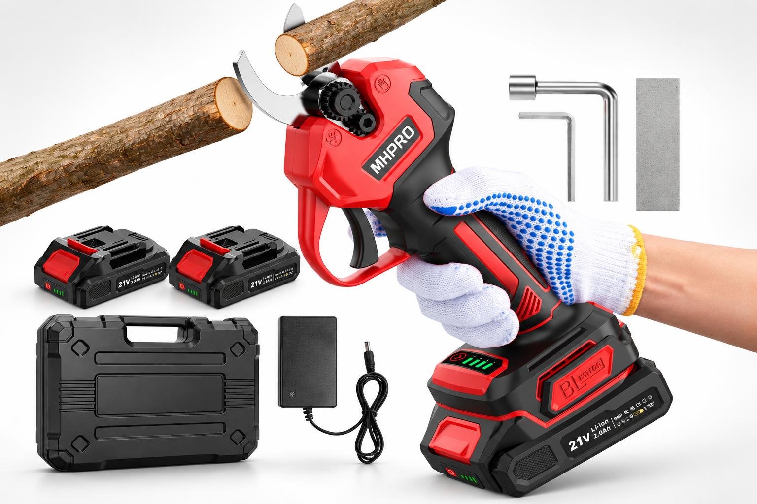 Forbici da potatura MHPRO in offerta: batteria e taglio assistito per frutteto e giardino