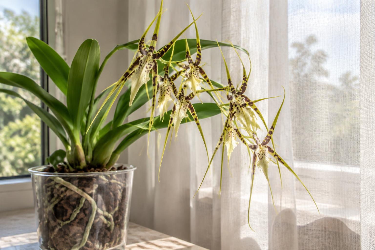 Brassia in casa: luce, irrigazione e cure per l’orchidea ragno