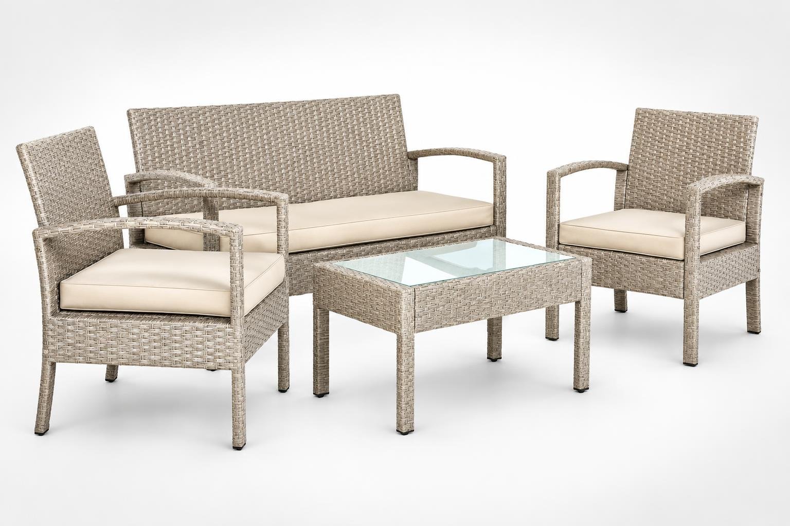 Set lounge CASARIA in polyrattan in offerta: idee per organizzare un salotto da giardino