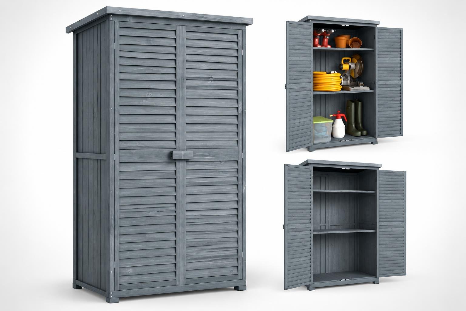 Armadio da giardino Outsunny in legno: ordine compatto per attrezzi e materiali