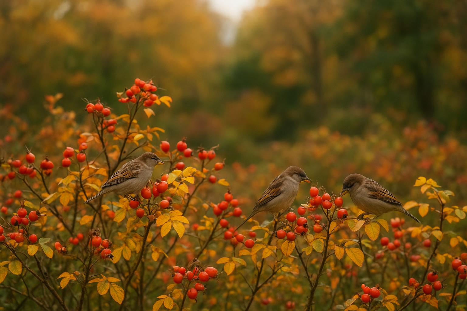 Rose botaniche a bacca per il giardino di ottobre: varietà rustiche per colore e fauna selvatica