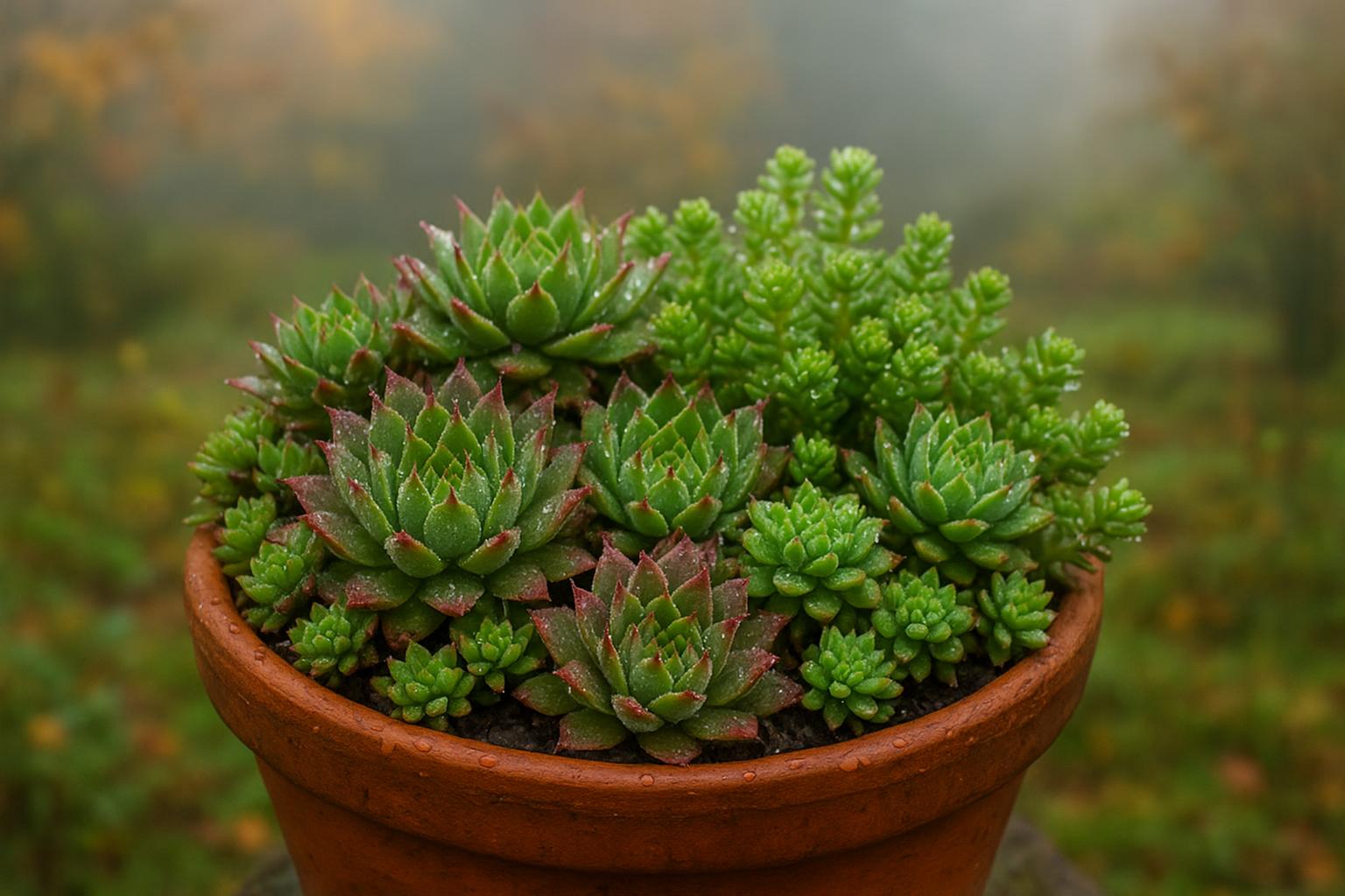 Piante grasse per autunni umidi: 7 succulente che resistono a nebbia e piogge leggere