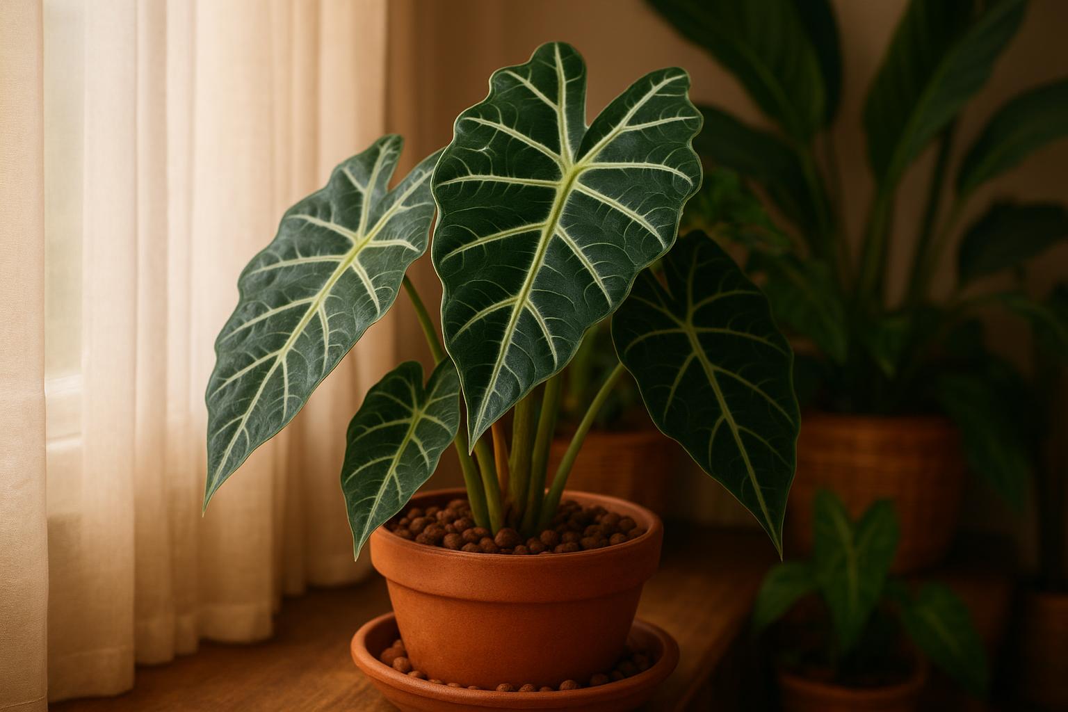 Alocasia ‘Polly’ in appartamento in autunno: come gestire luce, acqua e riposo invernale