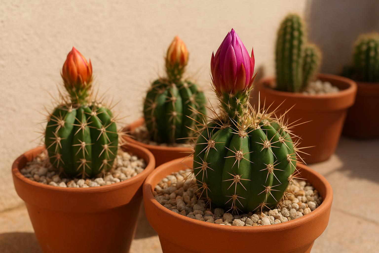 Echinocereus in vaso sul terrazzo: piante grasse rustiche da preparare all’inverno