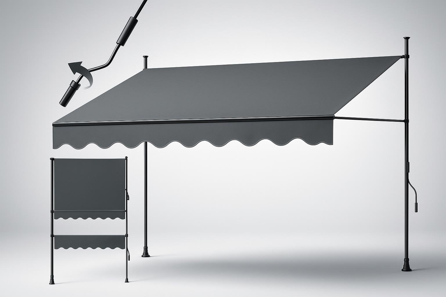 Tenda da sole a morsetto tectake 300x180 cm: ombra regolabile per balconi pieni di piante